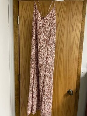 Rust and white Print Slip Dress